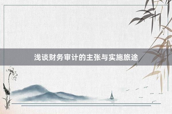 浅谈财务审计的主张与实施旅途