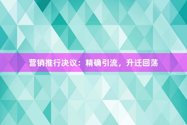 营销推行决议：精确引流，升迁回荡